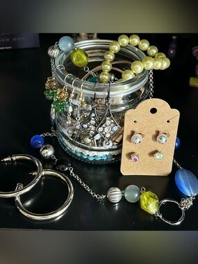 Mixed Costume Jewelry Jar